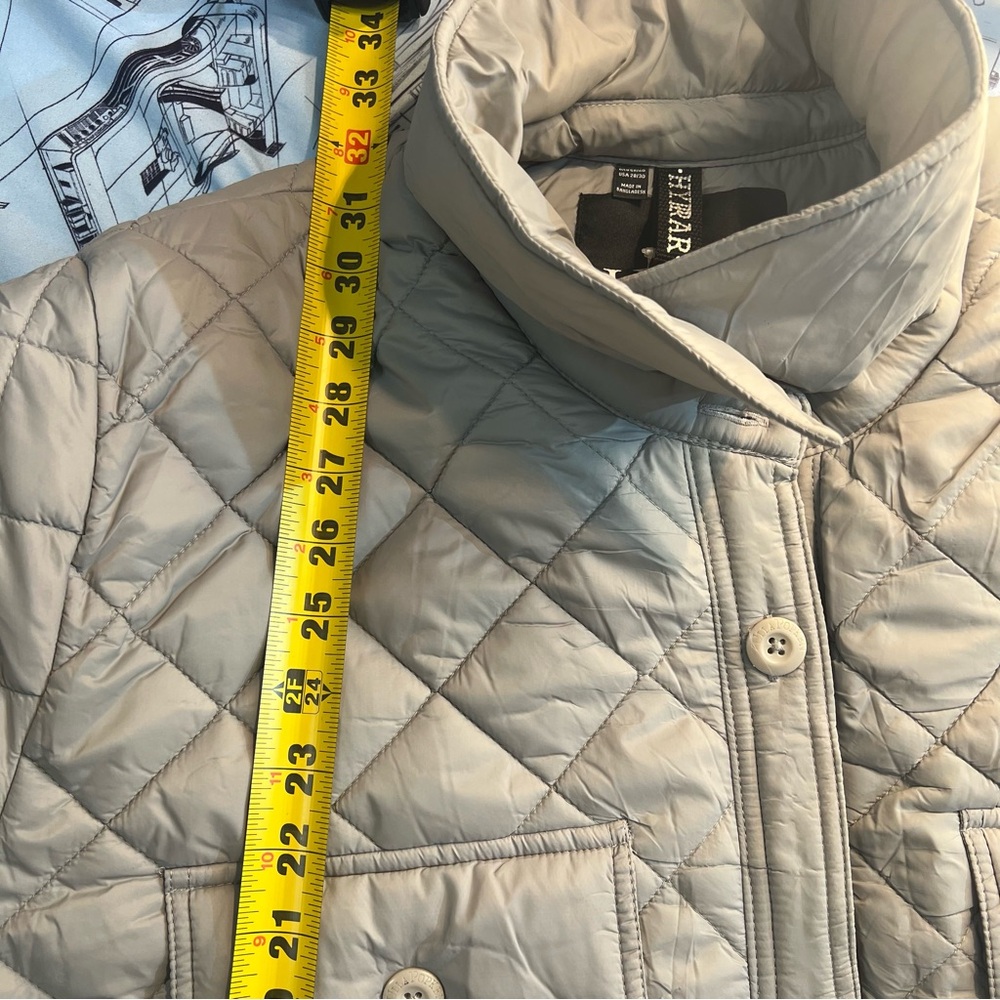 Ulla Popken Soft Gray Quilted Outerwear Coat - Picture 10 of 11